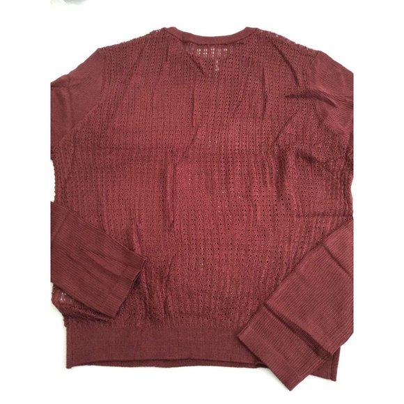 Free People H2o Crew Pullover Sweater $98 Size Large Red Summer Light Layer Top - Picture 6 of 8